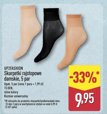 Skarpetki rajstopowe damskie, 5 par promocja w Aldi