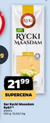 Ser Rycki Maasdam w plastrach Ryki promocja w Netto