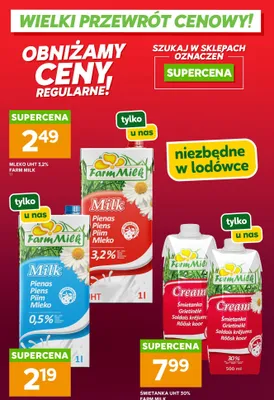 Mleko UHT 3,2% promocja w Stokrotka