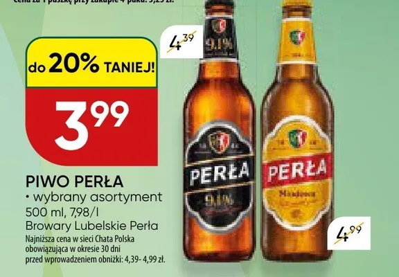 Piwo Perła promocja w Chata Polska
