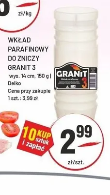 Wkład parafinowy do zniczy Granit 3 promocja w Sedal