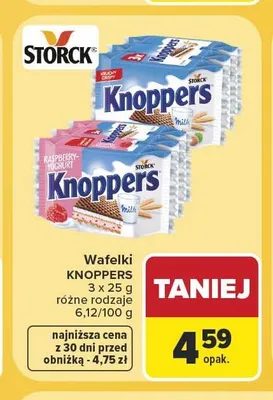 Wafelki Knoppers 3-pak promocja w Carrefour