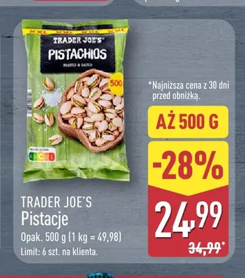 Pistacje Trader Joe's promocja w Aldi