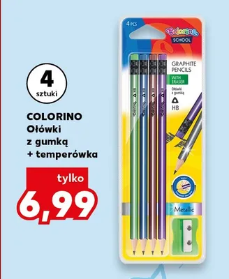 Ołówki z gumką i temperówką Colorino promocja w Kaufland