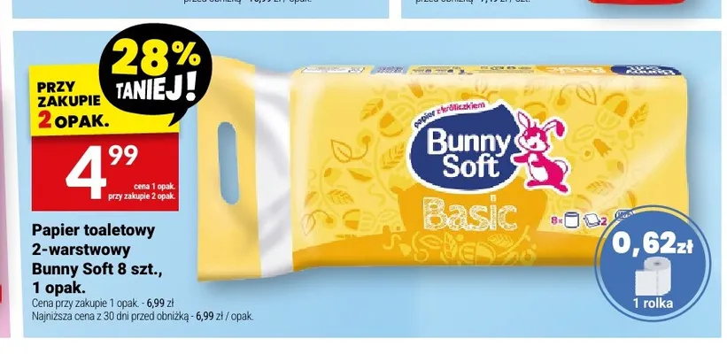 Papier toaletowy 2-warstwowy Bunny Soft promocja w Twój Market