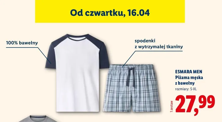 Piżama męska z bawełny promocja w Lidl