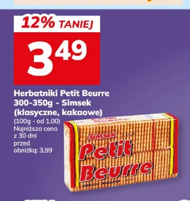 Herbatniki Petit Beurre Simsek promocja w Hitpol