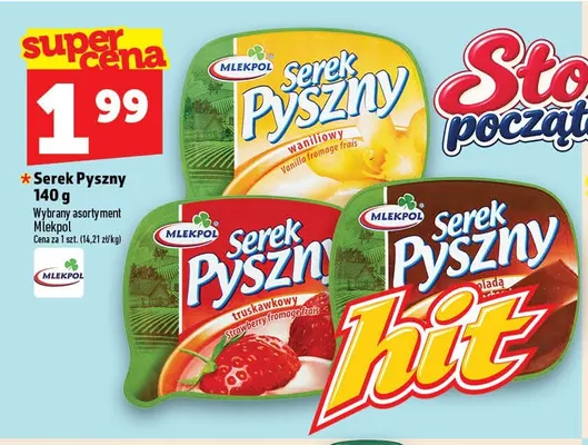 Serek Pyszny waniliowy Mlekpol promocja w TOPAZ