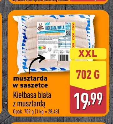 Kiełbasa biała z musztardą promocja w Aldi