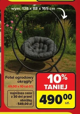 Fotel ogrodowy okrągły promocja w Carrefour
