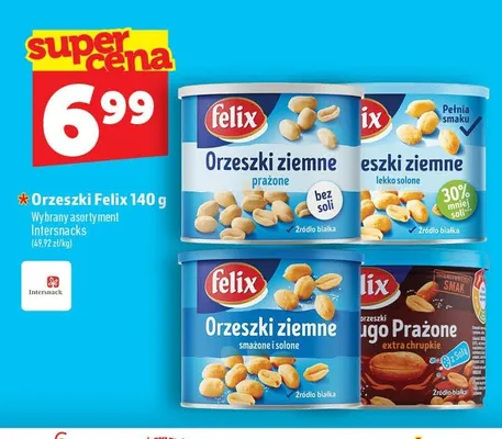 Orzeszki ziemne Felix prażone bez soli promocja w TOPAZ