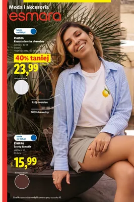 Koszula damska z bawełny Esmara promocja w Lidl