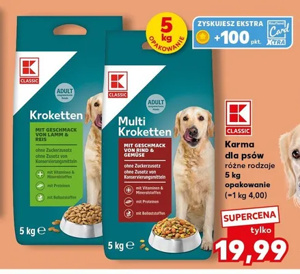 Karma dla psów sucha Multi Kroketten z wołowiną i warzywami K-Classic promocja w Kaufland