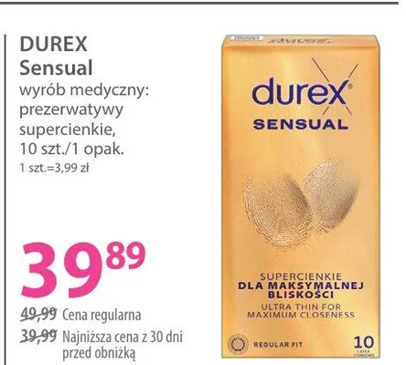 Sensual wyrób medyczny: prezerwatywy supercienkie promocja w Hebe
