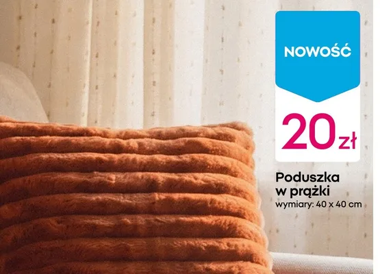 Poduszka w prążki 40x40 cm promocja w Pepco