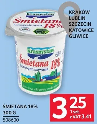 Śmietana 18% 300 g promocja w Selgros