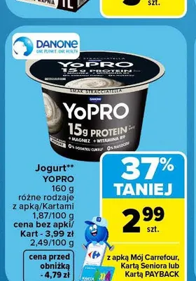Jogurt YoPRO Danone promocja w Carrefour Market