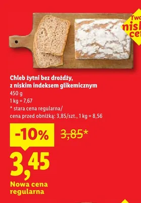 Chleb żytni bez drożdży z niskim indeksem glikemicznym promocja w Lidl