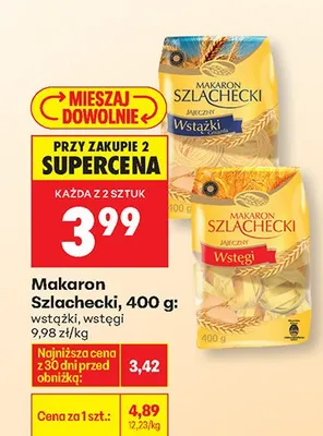 Makaron wstęgi promocja w Biedronka