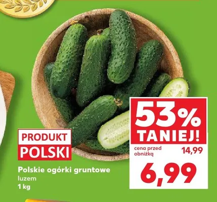 Ogórki gruntowe luzem promocja w Kaufland