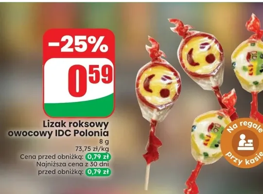 Lizak roksowy owocowy IDC Polonia promocja w Dino