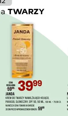 Krem do twarzy nawilżająco-kojący Janda Parasol Słoneczny SPF 50 promocja w Drogerie Natura