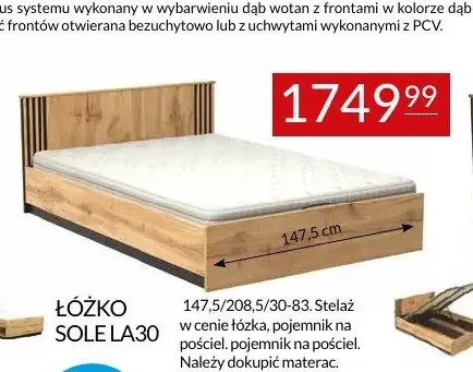 Łóżko Abra Meble Sole LA30 promocja w Abra Meble