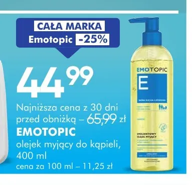 Olejek myjący do kąpieli Emotopic promocja w Super-Pharm