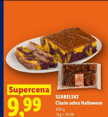 Ciasto zebra Halloween Szabelski promocja w Lidl