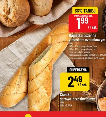Bagietka pszenna z masłem czosnkowym promocja w POLOmarket