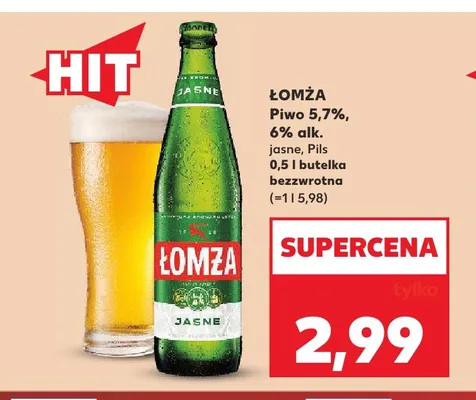 Piwo Łomża Pils promocja w Kaufland