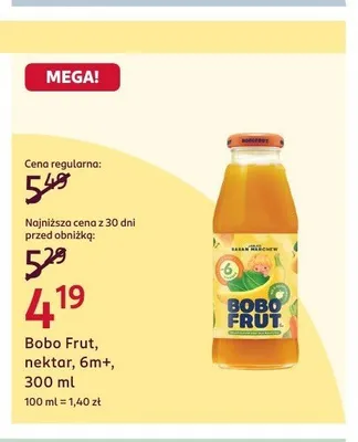Nektar Bobo Frut banan marchew promocja w Rossmann