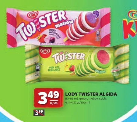 Lody Twister Algida mellow stick promocja w Stokrotka