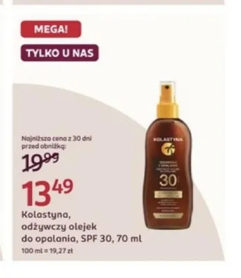 Odżywczy olejek do opalania SPF 30 Kolastyna promocja w Rossmann