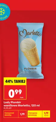 Lody Plombir waniliowe Marletto promocja w Biedronka