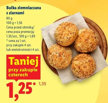Bułka ziemniaczana z ziarnami promocja w Lidl