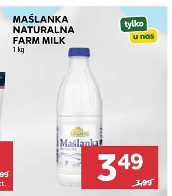 Maślanka naturalna Farm Milk promocja w Stokrotka