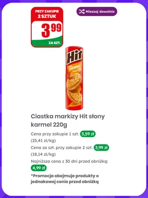 Ciastka markizy Hit słony karmel promocja w Dino