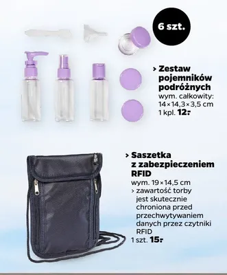 Zestaw pojemników podróżnych promocja w Netto