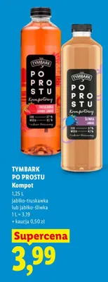 Kompot Tymbark Po Prostu jabłko-truskawka promocja w Lidl