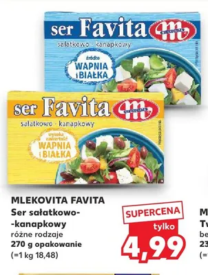 Ser sałatkowo-kanapkowy Favita Mlekovita promocja w Kaufland