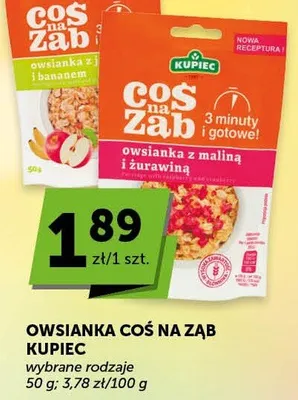 Owsianka Coś na Ząb Kupiec z jabłkiem i bananem promocja w Groszek