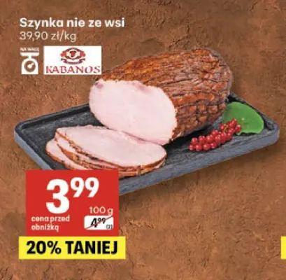 Szynka nie ze wsi Kabanos promocja w Delikatesy Centrum