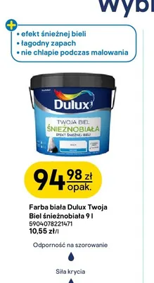 Farba biała Dulux Twoja Biel śnieżnobiała promocja w Castorama