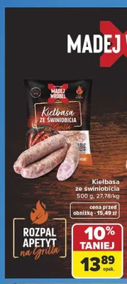 Kiełbasa ze świniobicia Madej Wróbel promocja w Carrefour