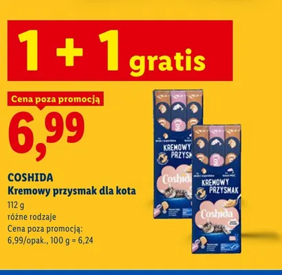 Kremowy przysmak dla kota Coshida promocja w Lidl