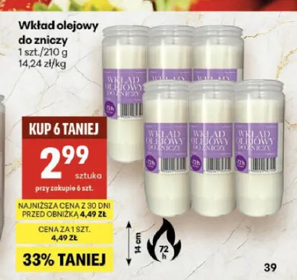Wkład olejowy do zniczy promocja w Delikatesy Centrum
