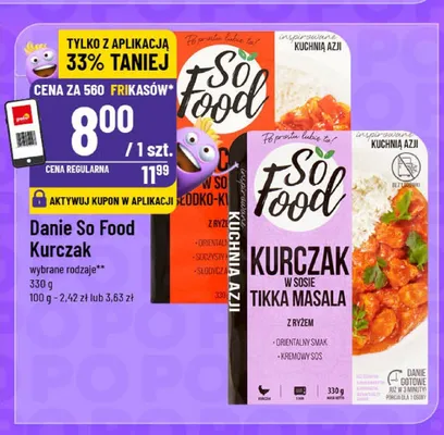 Danie So Food kurczak w sosie tikka masala z ryżem promocja w POLOmarket