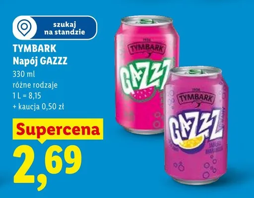 Napój Gazzz Tymbark promocja w Lidl