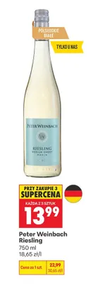 Wino białe Peter Weinbach Riesling promocja w Biedronka